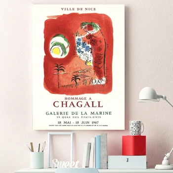 Marc Chagall Wall Art Platno, Tisk Nadrealizma Slikarske Umetnine Razstavo Plakatov in Fotografij Stenske Slike za Dnevna Soba Dekor
