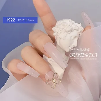 3D Aurora Crystal Metulj Nail Art Nakit Dodatki Bleščeč Diamant UA LED Sweet Lady Gel Nohtov Dekoracijo