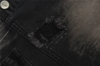 UNCLEDONJM Stiski black denim jakna moški modni High Street Mestne ulične moške jeans jakno 2021 plašč moški VEN-2057