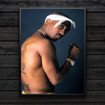 Moda West Coast Hip Hop Tupac Glasbeni Plakat in Platno Slikarstvo za dnevno Sobo 2PAC Sliko Spalnica Dekoracijo