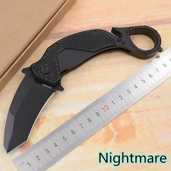 Karambit Nočna mora N690 rezilo iz Aluminija Ročaj za Pranje lov tabor Žep na prostem Preživetje EOS Orodje Taktično zložljivi kuhinjski nož