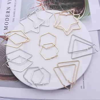 Krog Velik Krog Izjavo Uhani 2019 Geometrijske Zlato Iver Velik Velik Moda Preprosta, Spusti Uhan za Ženske, Nakit