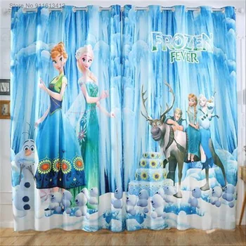Disney Zamrznjene Elsa Ana Princesa Blackout Zavese Plošče Draperije Nastavite 82