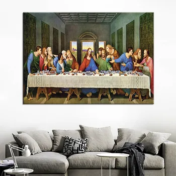 1 Kos Wall Art Platno Slikarstvo Vere Krščanske Zadnji Večerji Plakati in Tiskanje Znane Slikarske Umetnosti za Dnevna Soba Dekor