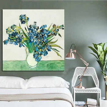 HD Tiskanja Vaza Vrtnic Anemones Lilij Povzetek Van Gogh Cvet Oljna slika na Platnu Wall Art Sliko Plakata za dnevno Sobo