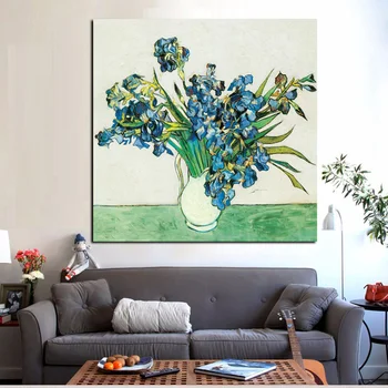 HD Tiskanja Vaza Vrtnic Anemones Lilij Povzetek Van Gogh Cvet Oljna slika na Platnu Wall Art Sliko Plakata za dnevno Sobo