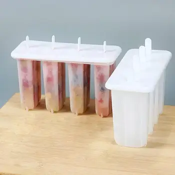 1 Set 4 Celice Popsicles Plesni Plastičnih Zamrznjene Sladoled Plesni Popsicle Maker Štapiću Plesni Pladenj Pan Maker Orodje za Kuhanje orodja CHW2333