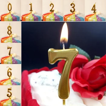 Happy Birthday Zlato/Srebro Otroci Rojstni dan Sveče za Torto Stranka Potrebščine za Dekoracijo Torte Sveče 1 2 3 4 5 6 7 8 9 0