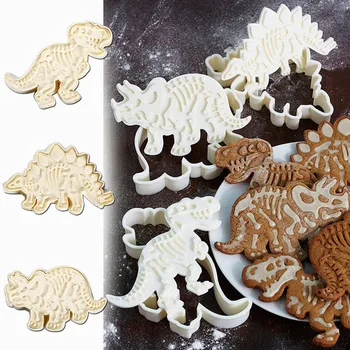 3PCs/set Ljubek Pes Dinozaver Cookie Cutter Set 3D Plesni Piškotek Piškotov Plesni Sugarcraft Plesni DIY Peko Rezalnik Sladica Orodje 2021