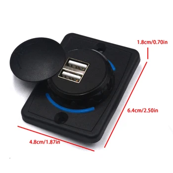 Polnilnik USB 3.1 Avto Dvojno Črno ABS Vrata USB, Zunanji priključek za Polnilnik Vtičnice 12V LED Hitro Polnjenje Z Nepremočljiv Pokrov B