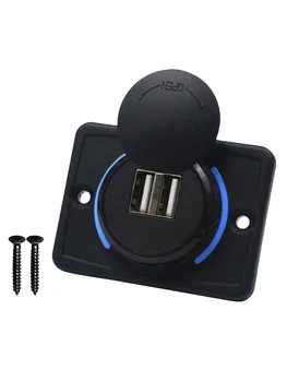 Polnilnik USB 3.1 Avto Dvojno Črno ABS Vrata USB, Zunanji priključek za Polnilnik Vtičnice 12V LED Hitro Polnjenje Z Nepremočljiv Pokrov B