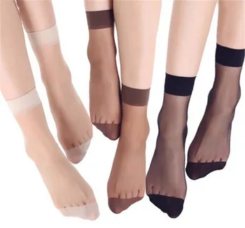 10 Par debelo Ženske Nogavice Elastična Ultra-tanek Prozoren Kratke Nogavice Kristalno Nogavice visoko elastično barvo kože najlon kratke nogavice