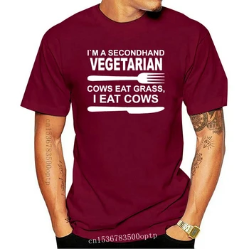 Moška Majica s kratkimi rokavi Pasivno Vegetarijanska Tee Smešno Živali, S Novo Humor Majica Kul Darilo