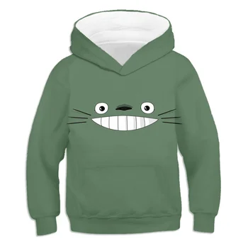Srčkan totoro Puloverju outwear Srčkan Smešno Risanka Anime Sweatshirts Ghibli Kawaii Harajuku za Teen Dekleta 3D Hoodie Jeseni toplo