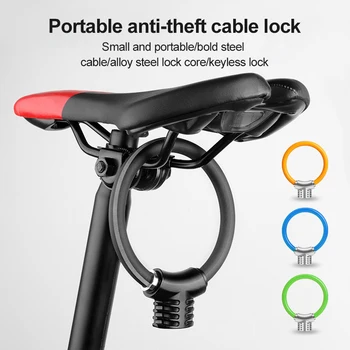 Prenosni Bike Lock Ring Kombinacija Mini Kolesa Zaklepanje Koles Varnostno Ključavnico, MTB Kolesarske Opreme Proti kraji za Zaklepanje Varnostna Ključavnica