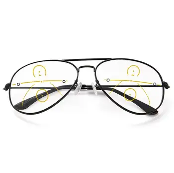 2021 Prehod Multifokalna Sonce Obravnavi Očala Moški Ženske Kovinski Okvir Bifocal Postopno Presbyopia Očala Dioptrije 1.0-3.5